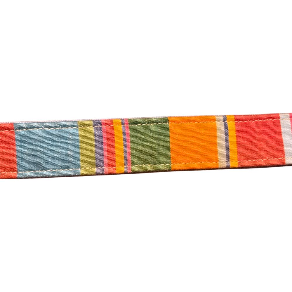 Leather Man Ltd Men's Sz 36 Multi Color Stripe Leather Belt Preppy - Picture 5 of 10